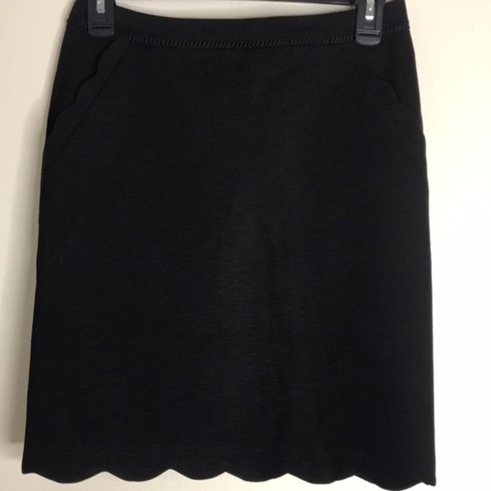 Skies Are Blue Women's Scalloped Hem Pocket Mini Skirt Black Small - Picture 5 of 10